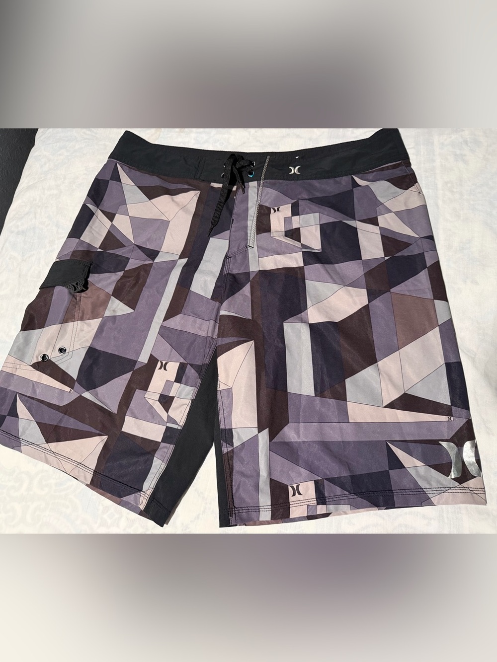Hurley phantom Purple grey Geometric Swim Trunks size 36